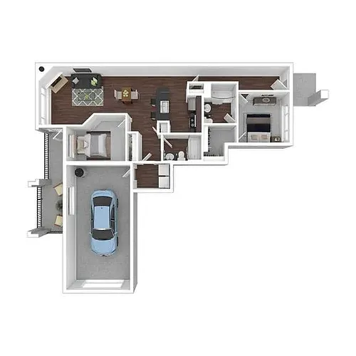 Floor plan 2 Bed 2 Bath A