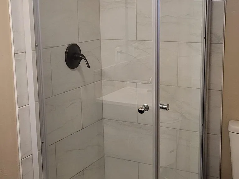 Brand new, modern and clean shower downstairs