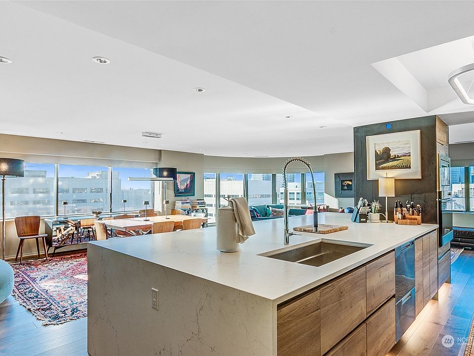 Updated Kitchen with views from the 19th floor>