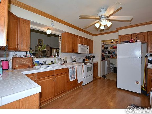 Kitchen with tile countertops