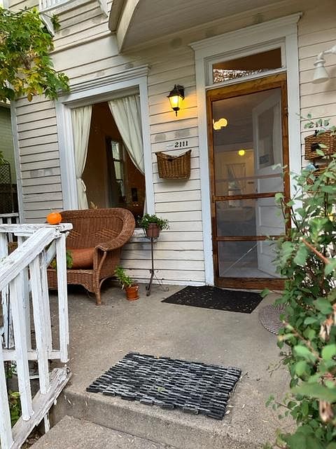 Seating area on the front porch.