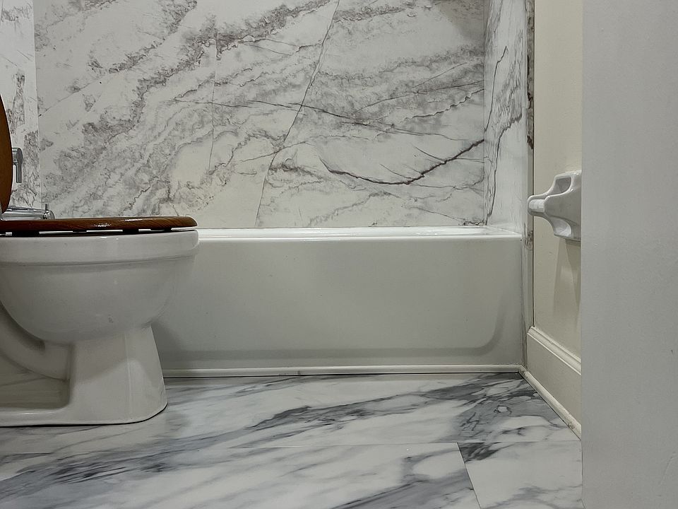 Master bath, elegant marbled finishes