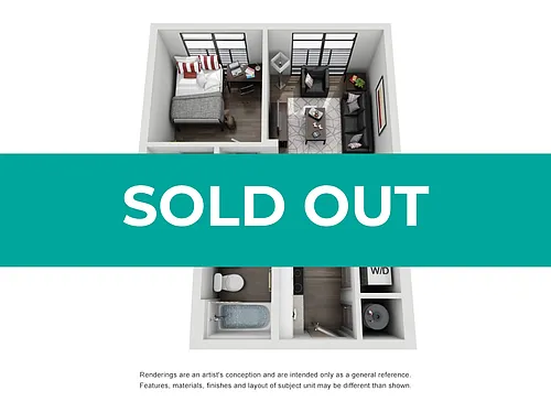 Floor plan 1BR/1BA - The Shorthorn