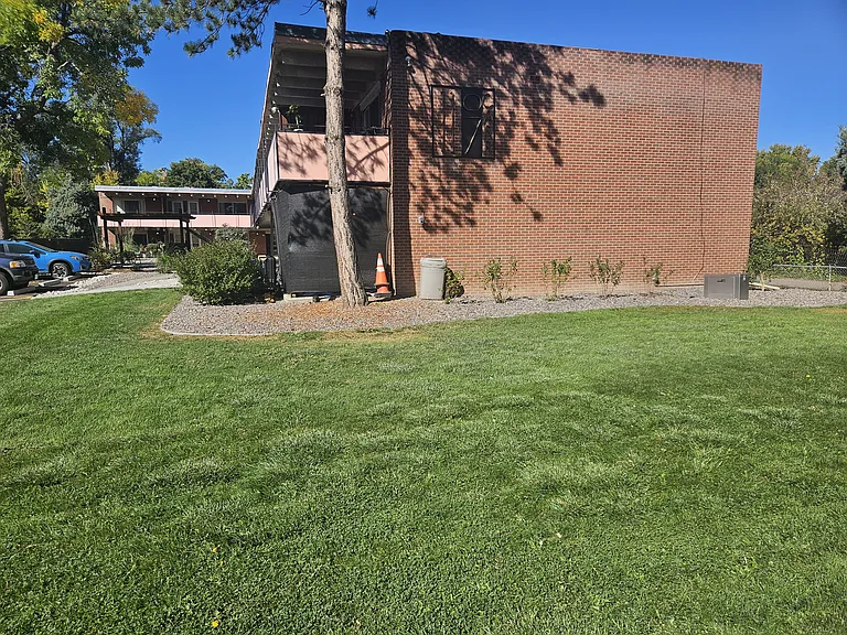 Grass and green space. Pet friendly building!