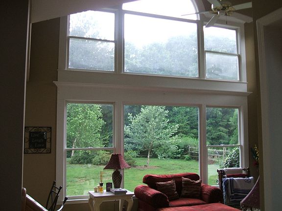 view of the woods behind house
