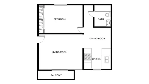 Floor plan 1 Bed 1 Bath
