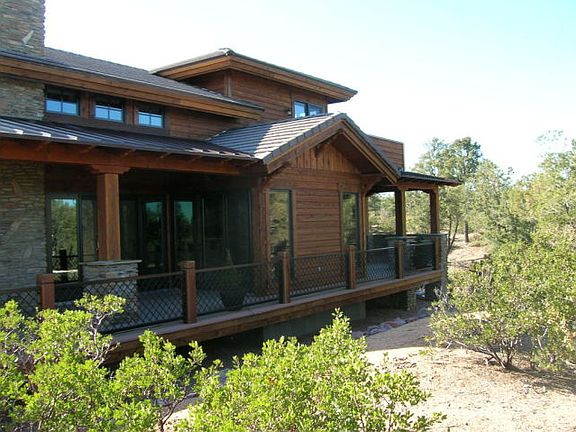 Back deck with fireplace