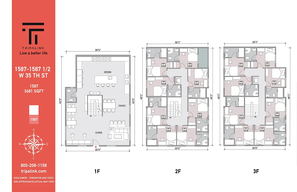 Floor plan 1587 West 35th Street