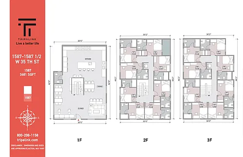 Floor plan 1587 West 35th Street