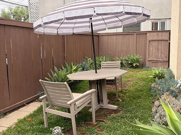 Fenced backyard