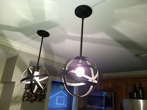Fixtures over kitchen island