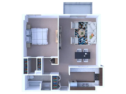 Floor plan 1 Bedroom Floor Plan A1