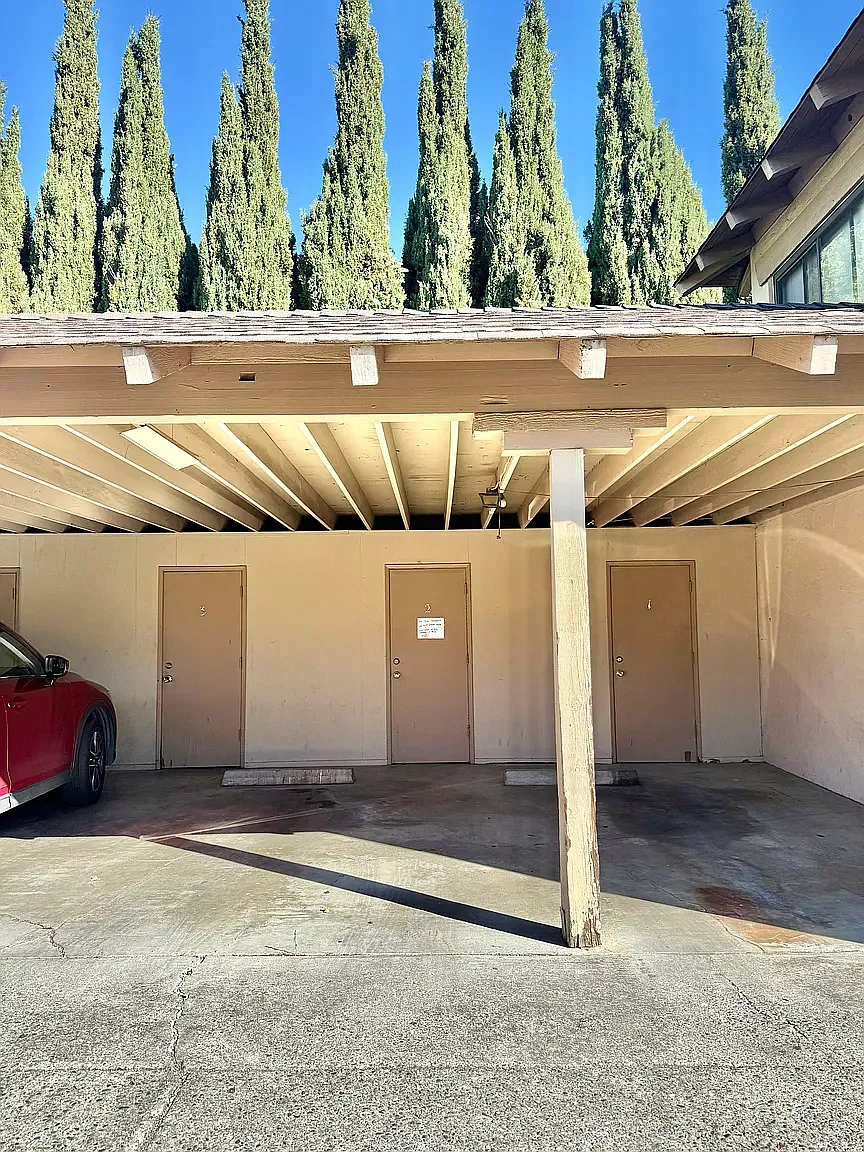 Parking space and storage for unit 1 on the right end