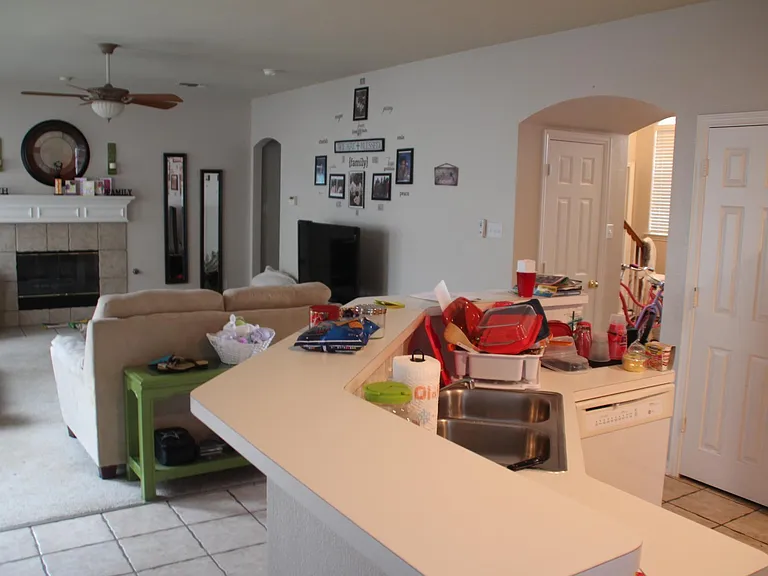 Kitchen looking into Den Area