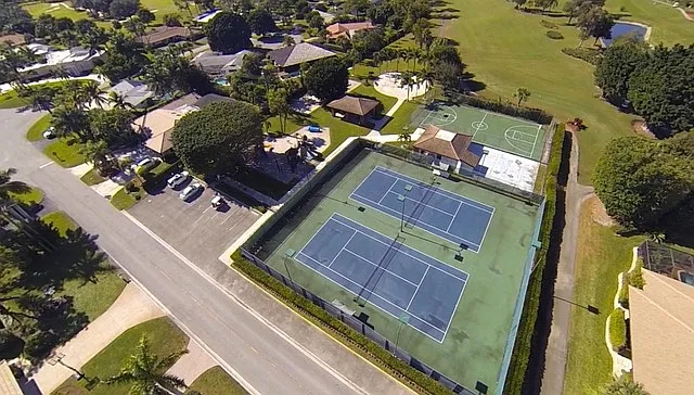 Tennis court in city of Atlantis