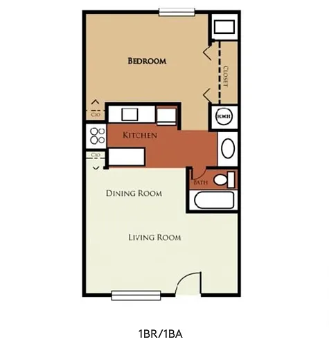 Floor plan 1 BR