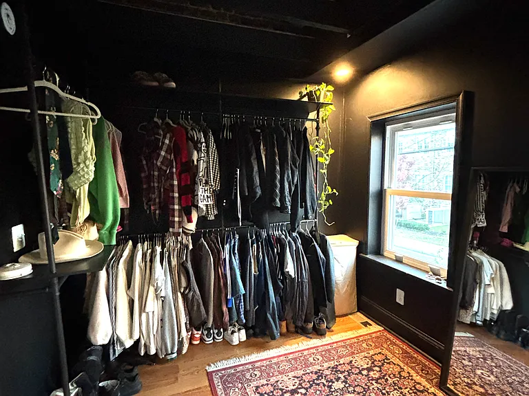 Current owner has styled this room as a walk-in closet/dressing room. It can easily function as a traditional second bedroom, nursery, guest room, or home office.