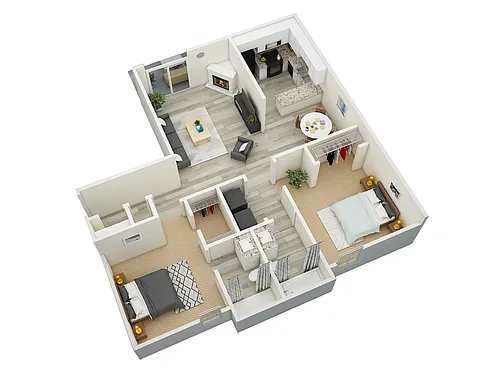 Floor plan Two Bedroom Deluxe