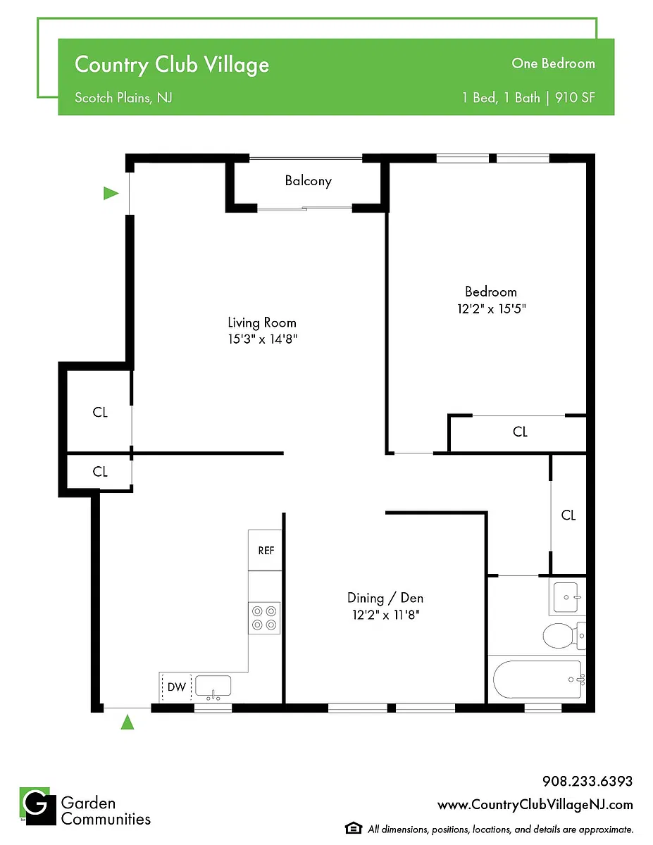 Floor plan $2.31/sq.ft. - One Bedroom