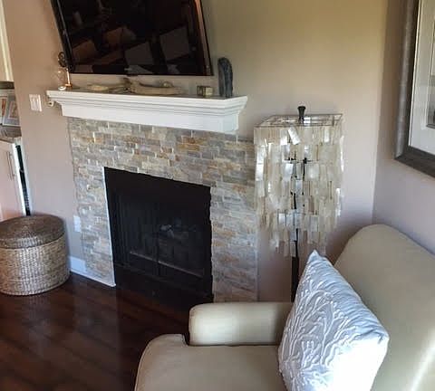 Amazing rock fireplace!