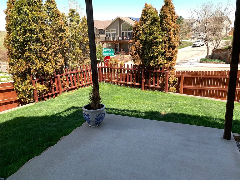 Fenced in back yard