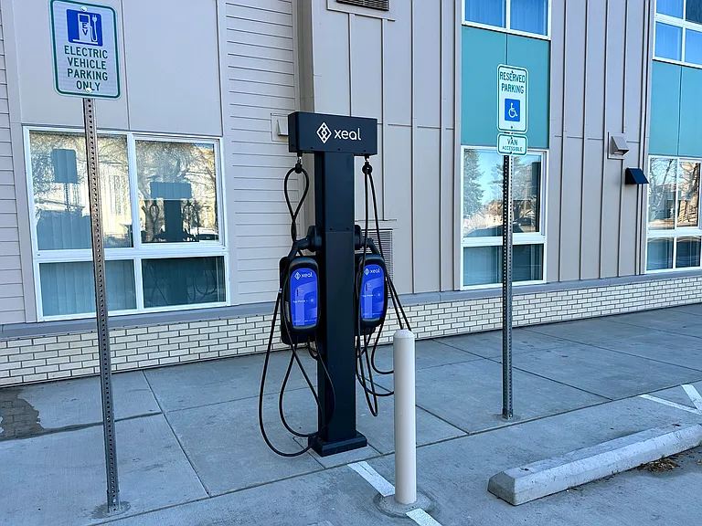 EV charging unit and parking for electrical vehicles.