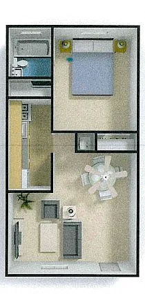 Floor plan 1 BR / 1 BA