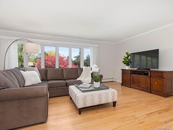 Living room with wall of windows