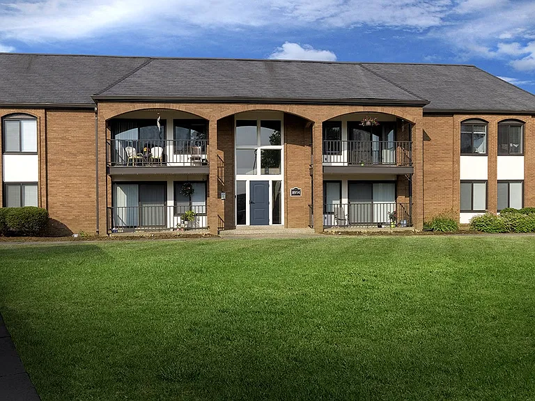 Building exterior with greenspace