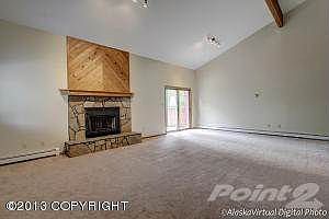 Vaulted living room with . . .