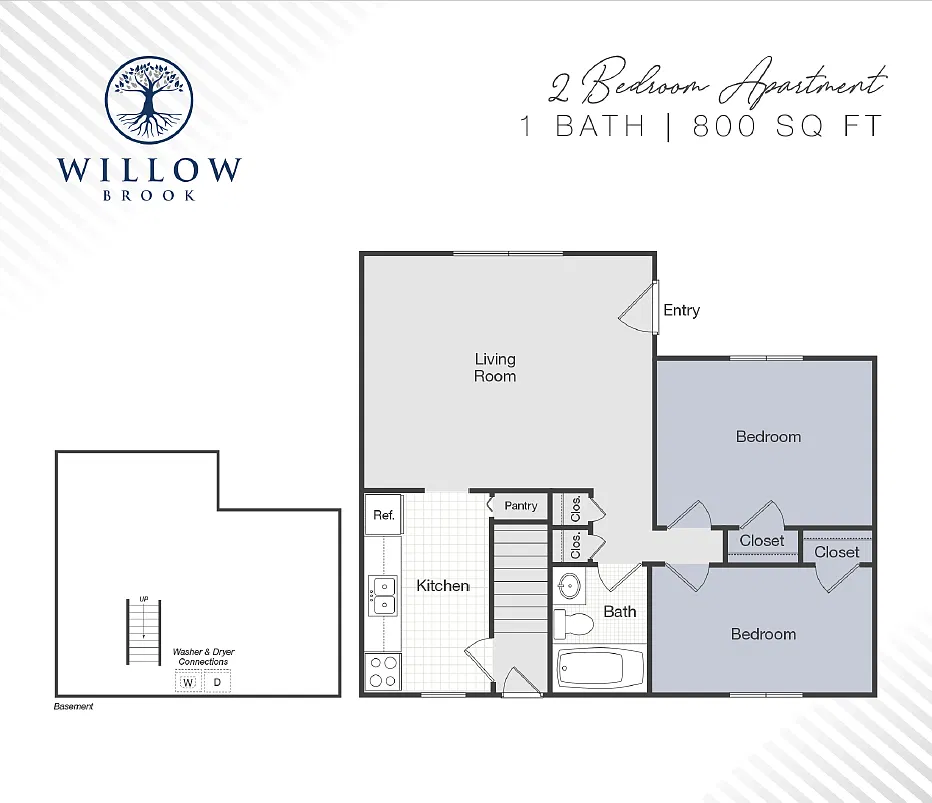 Floor plan Two Bedroom One Bath