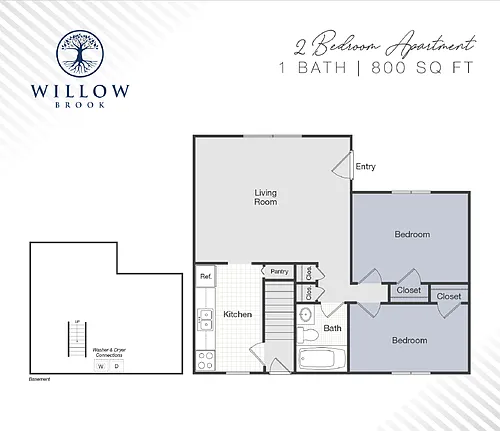 Floor plan Two Bedroom One Bath