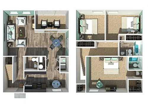 Floor plan 3 Bedroom 2.5 Bath Townhome