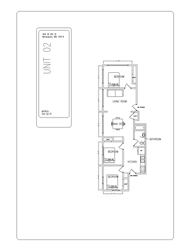 Floor plan 3BR/1BA