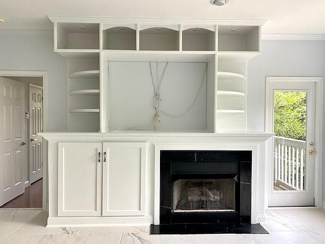 Entertainment center with gas fireplace