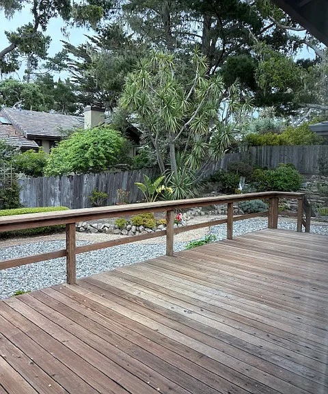 Backyard landscaping.