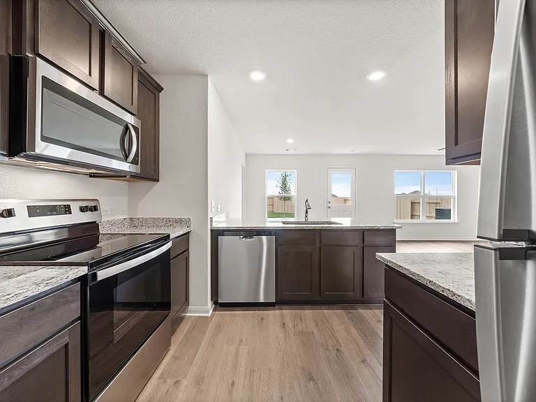 The kitchen of the Rio Grande has enery-efficient appliances.
