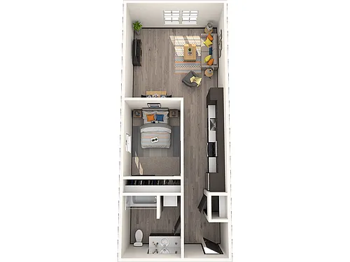 Floor plan Open One Bedroom