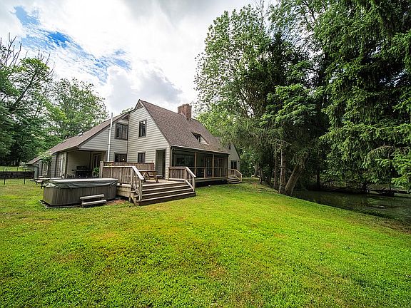 Back yard, deck and pond