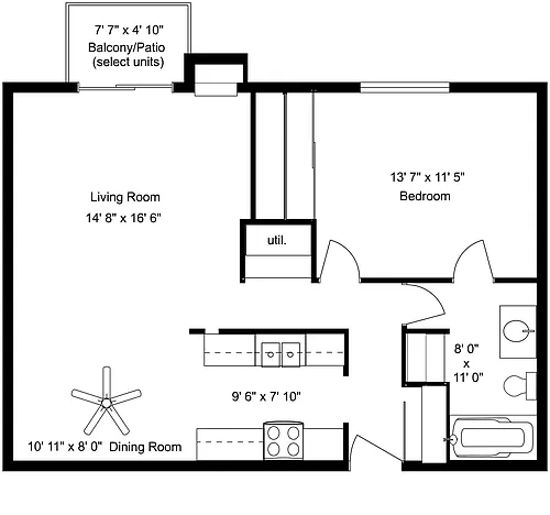 Floor plan 1 Bedroom