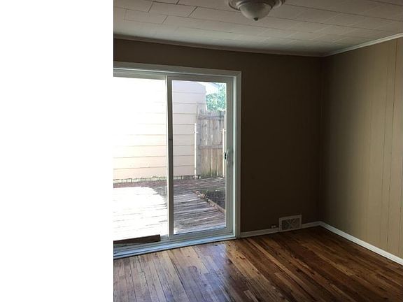 Family room with sliding door to the deck