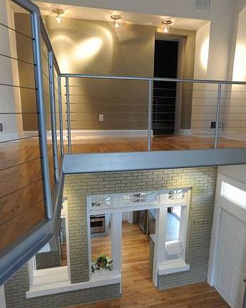 Looking down from stairs