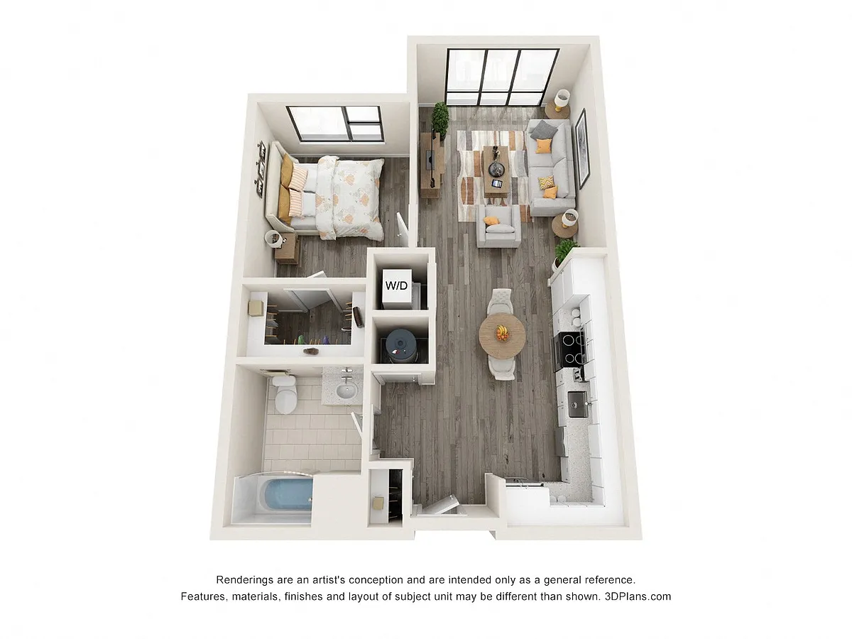 Floor plan Accessible - One Bedroom Type 1B-2A Floorplan