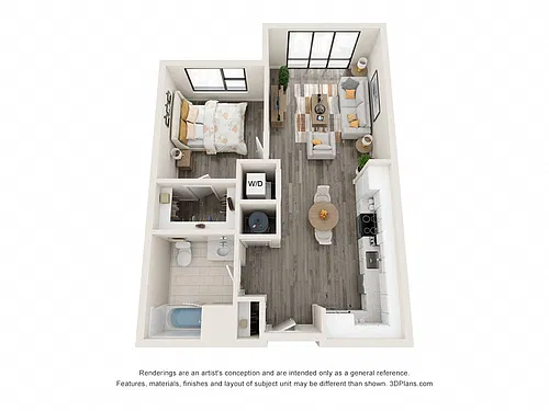 Floor plan Accessible - One Bedroom Type 1B-2A Floorplan