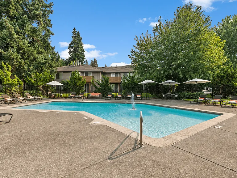 Relax and unwind by the sparkling outdoor pool.
