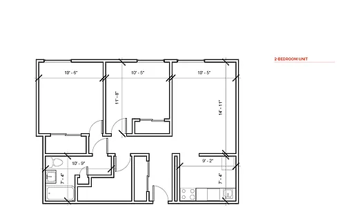 Floor plan 2 BR Floorplan