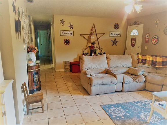 living room with hallway 