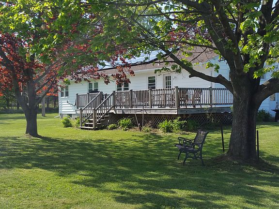 Backyard deck, shade trees