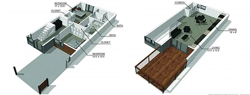 Floor plan Townhome 2 Bedroom