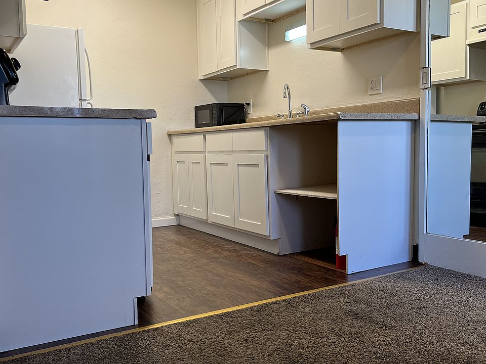 Newer cabinets and flooring.